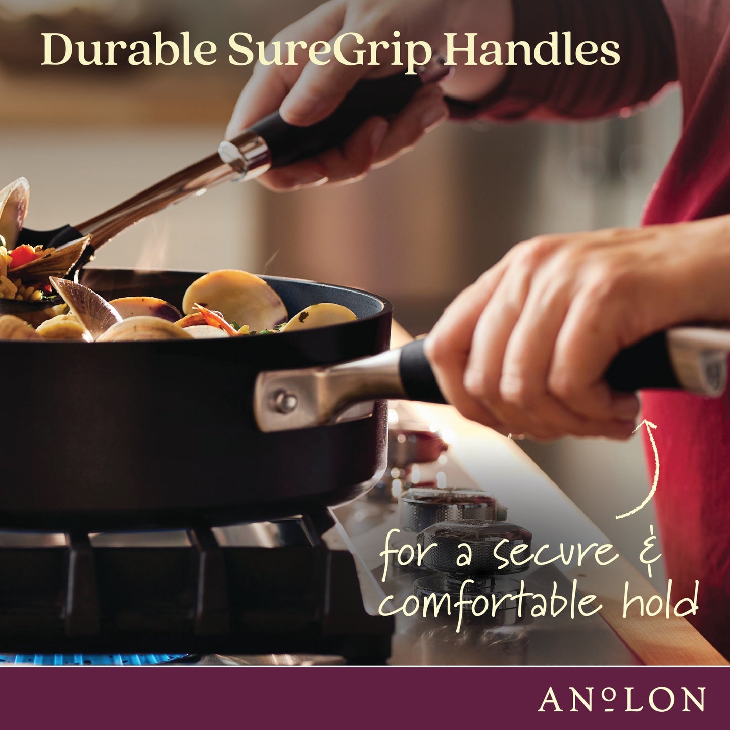 Anolon Advanced Home Nonstick Covered Saute With Helper Handle 30cm Onyx