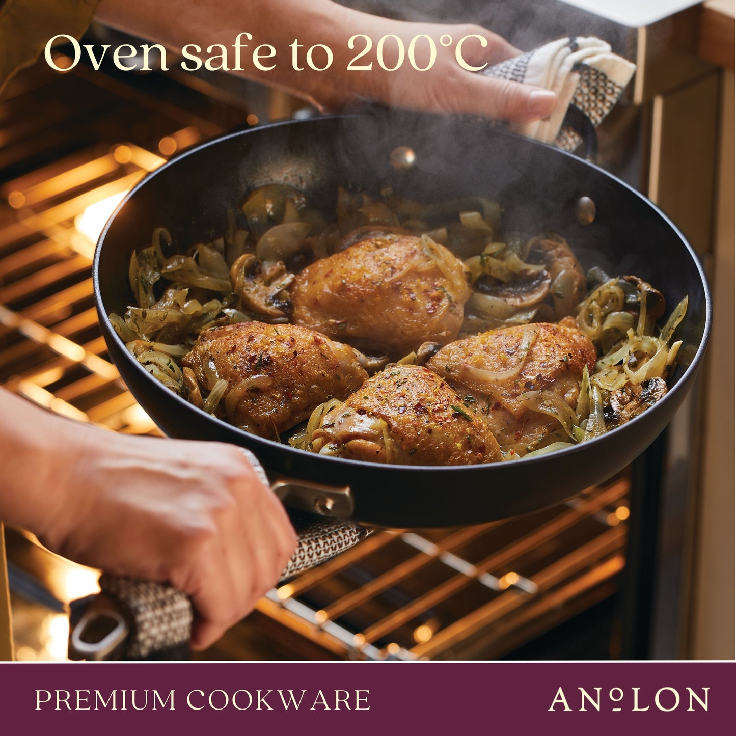 Anolon Advanced Home Nonstick Covered Saute With Helper Handle 30cm Onyx