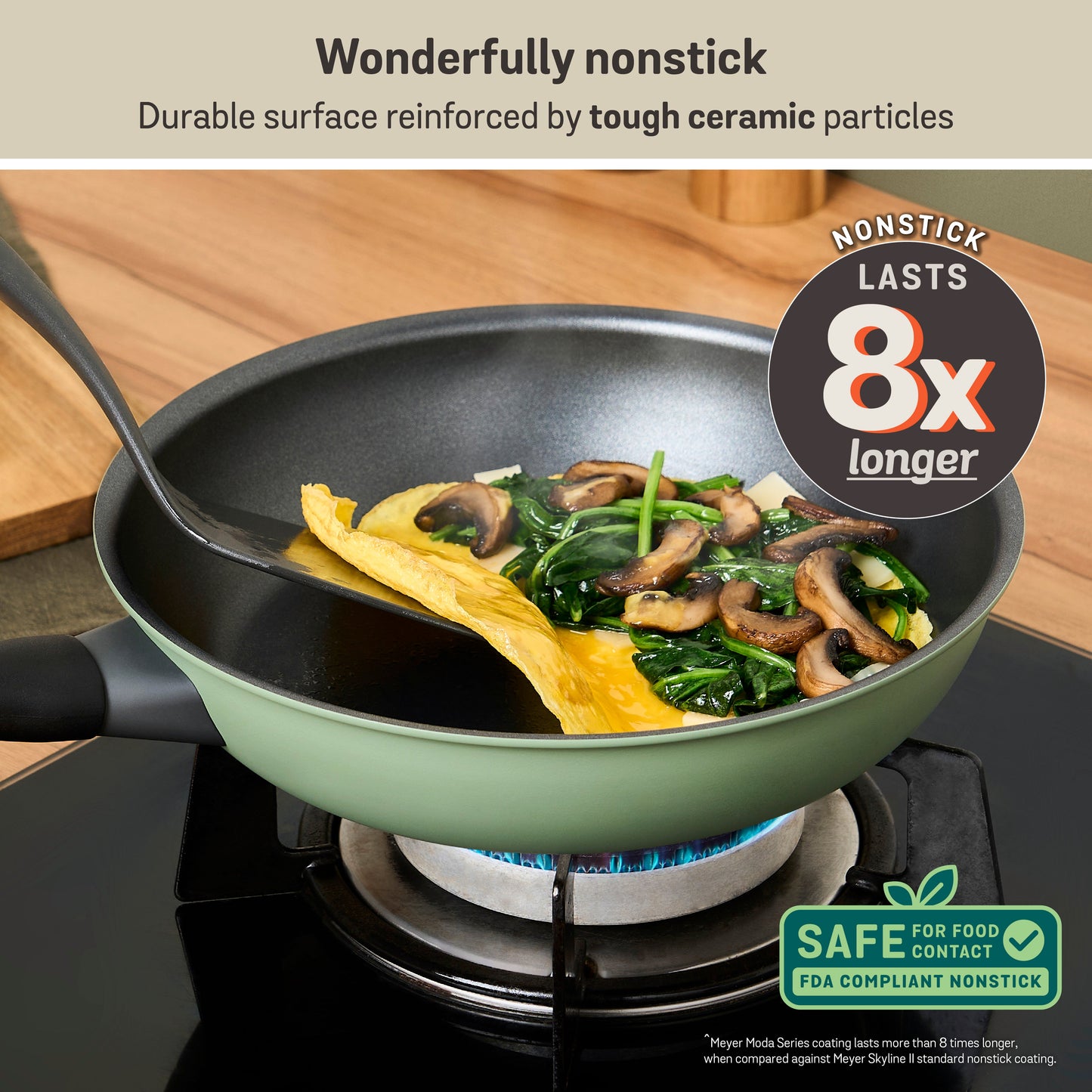 Meyer Moda Induction Open French Frypan 24cm Sage