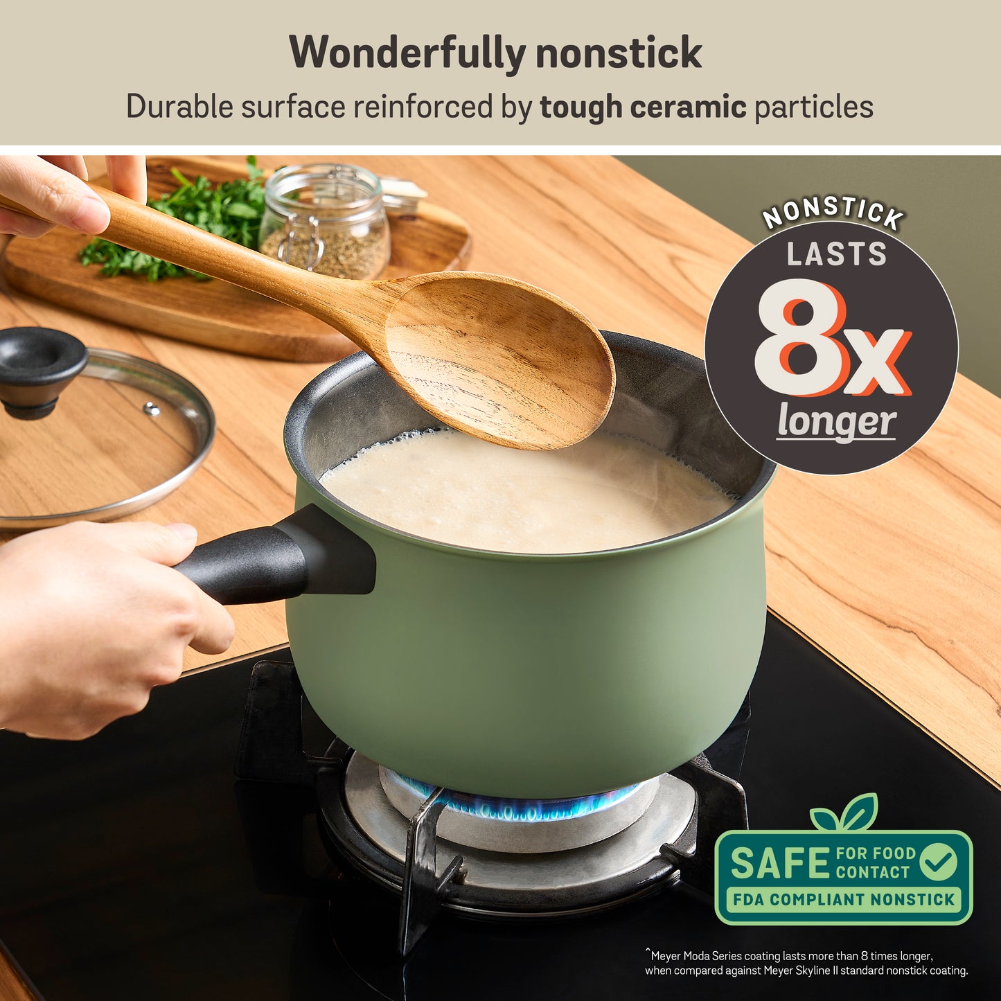 Meyer Moda Induction Covered Saucepan 18cm/2.8L Sage