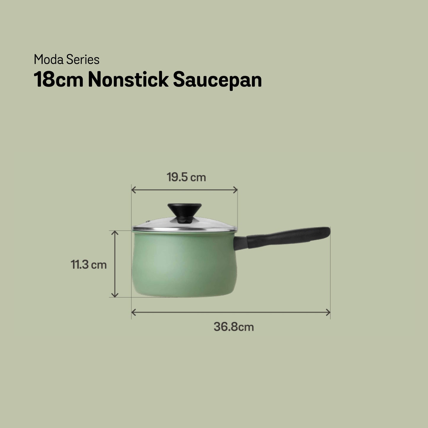 Meyer Moda Induction Covered Saucepan 18cm/2.8L Sage