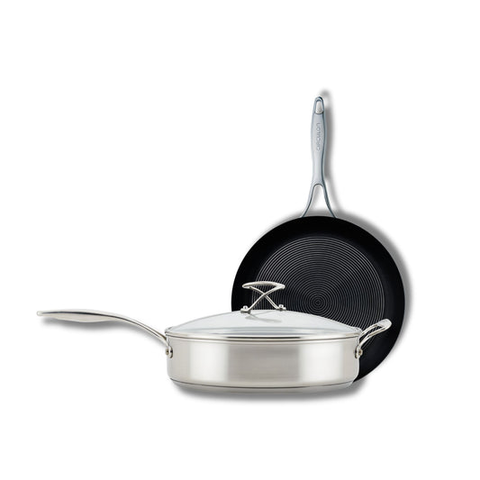 Circulon S-Series Nonstick Stainless Steel Induction Frypan 28cm & Covered Saute 30cm