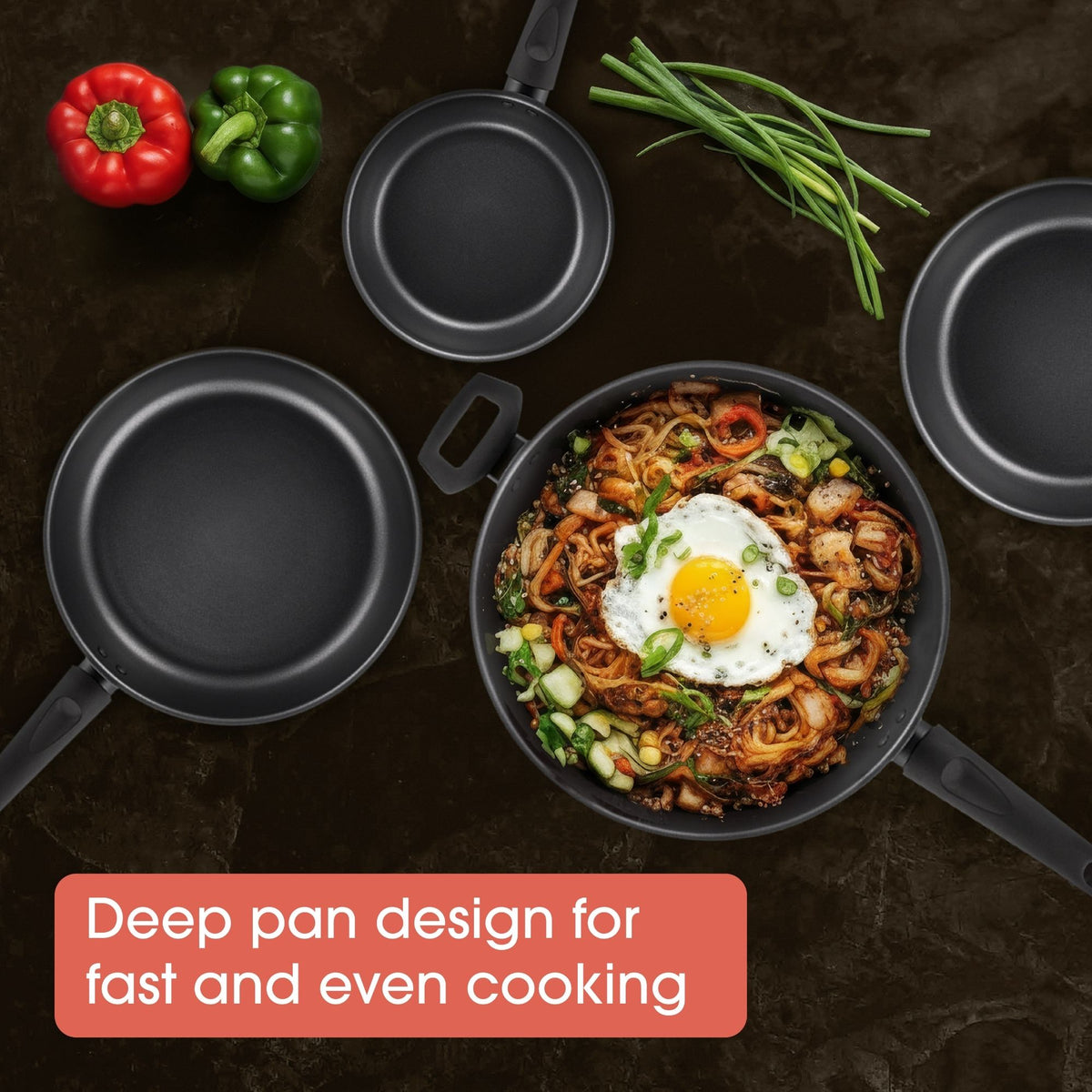 Full display view: For searing, frying and everyday cooking – aluminium – RACO Everyday Essentials Nonstick Induction Deep Open Frypan 32cm With Helper Handle