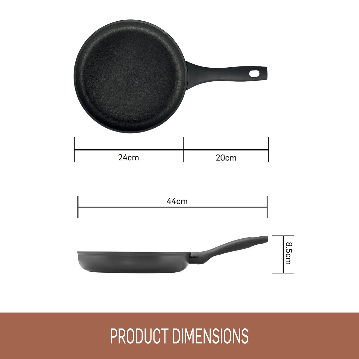 Full display view: For searing, frying and everyday cooking – ceramic nonstick coated aluminium – Essteele Per Domani Ceramic Induction Open French Skillet 24cm