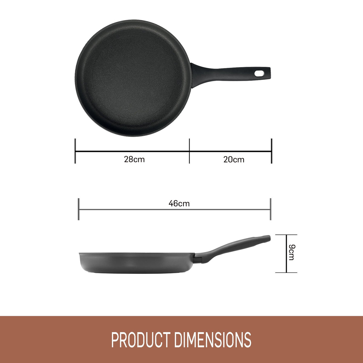 Full display view: For searing, frying and everyday cooking – ceramic nonstick coated aluminium – Essteele Per Domani Ceramic Induction Open French Skillet 28cm