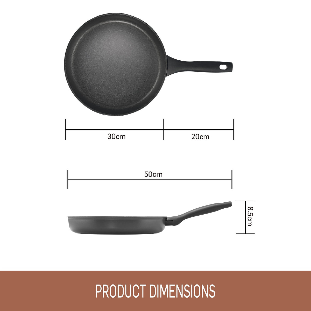 Full display view: For searing, frying and everyday cooking – ceramic nonstick coated aluminium – Essteele Per Domani Ceramic Induction Open French Skillet 30cm
