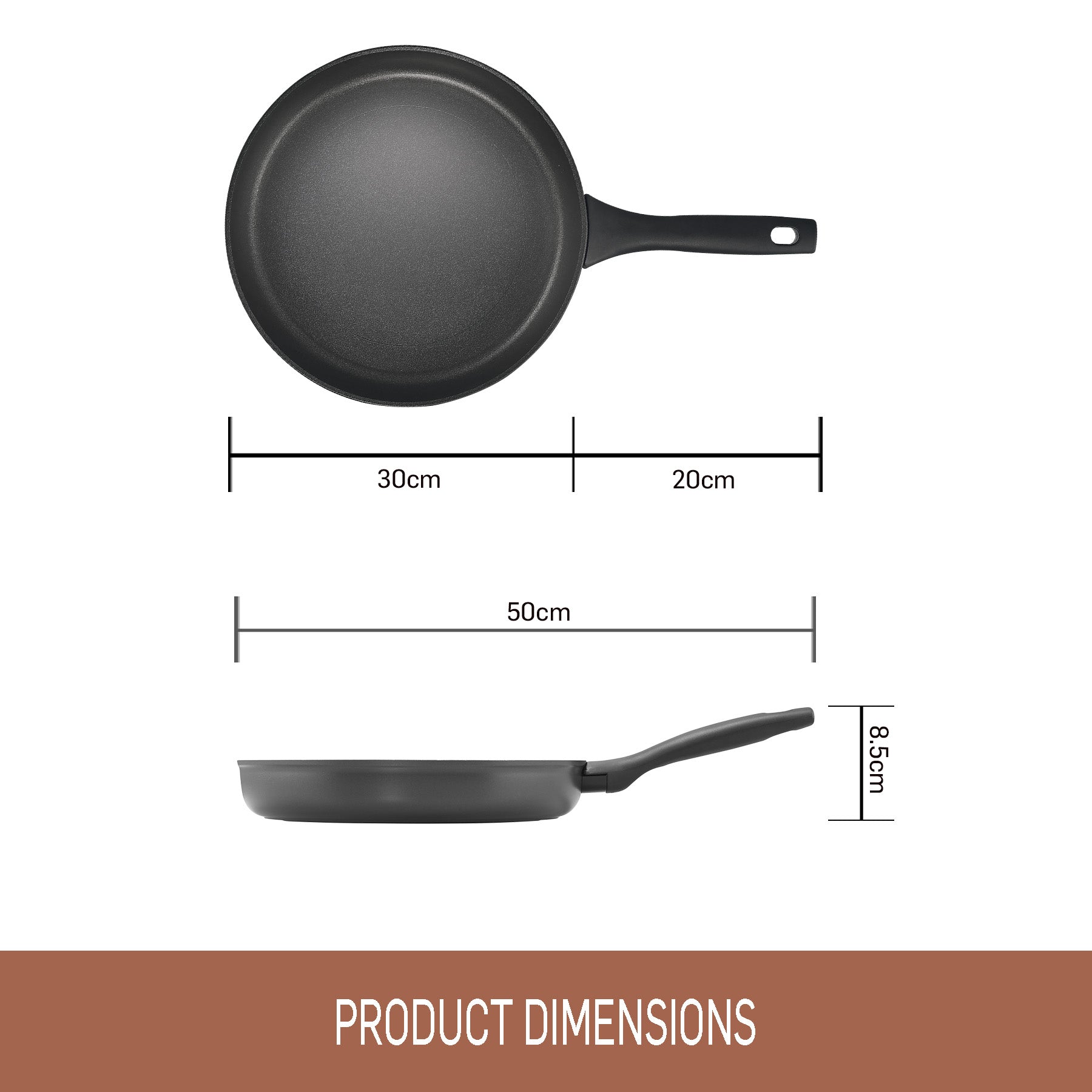 Full display view: For searing, frying and everyday cooking – ceramic nonstick coated aluminium – Essteele Per Domani Ceramic Induction Open French Skillet 30cm