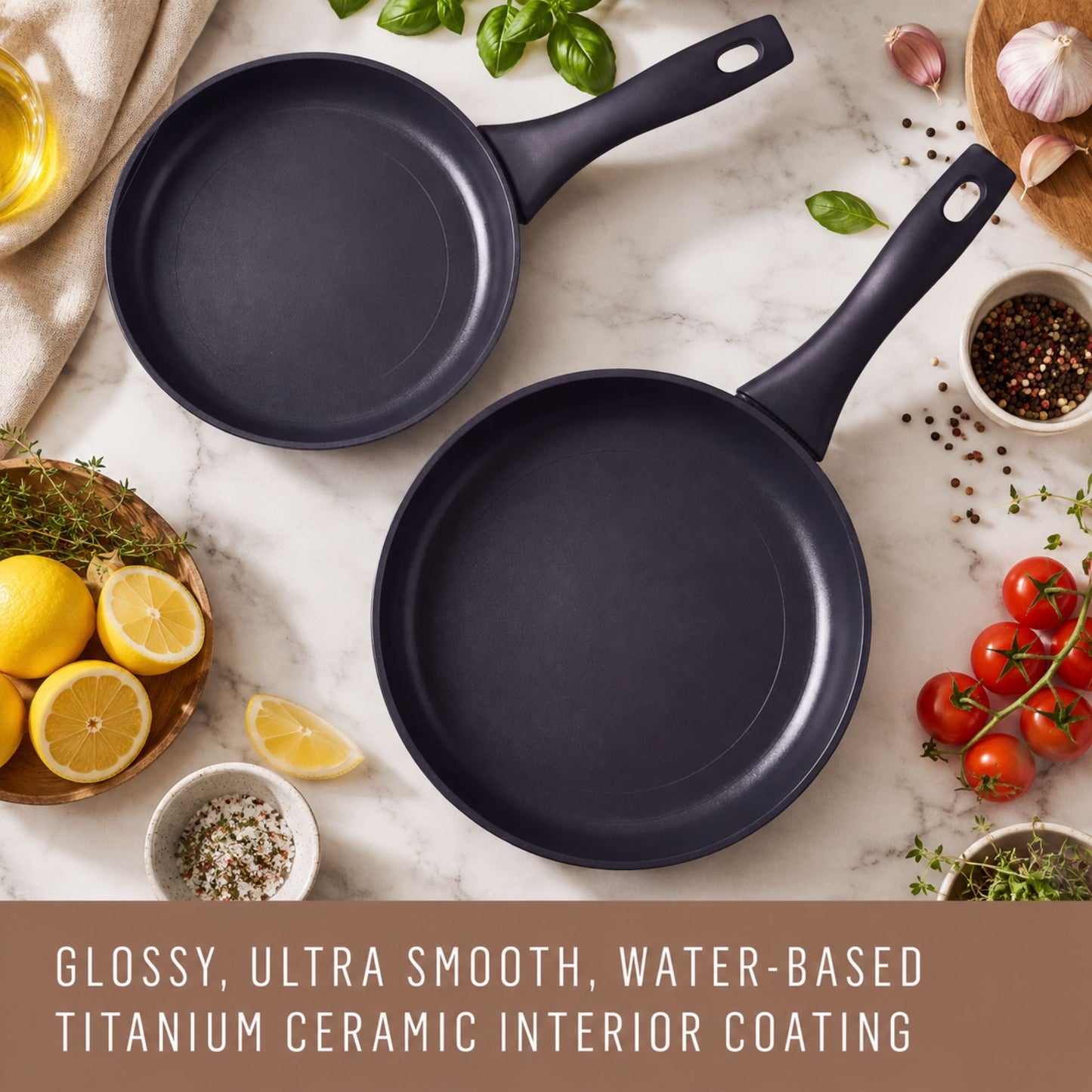 Additional angle: For braising and one-pot meals – ceramic nonstick coated aluminium – Essteele Per Domani Ceramic Induction Covered Sautéuse 28cm/4L