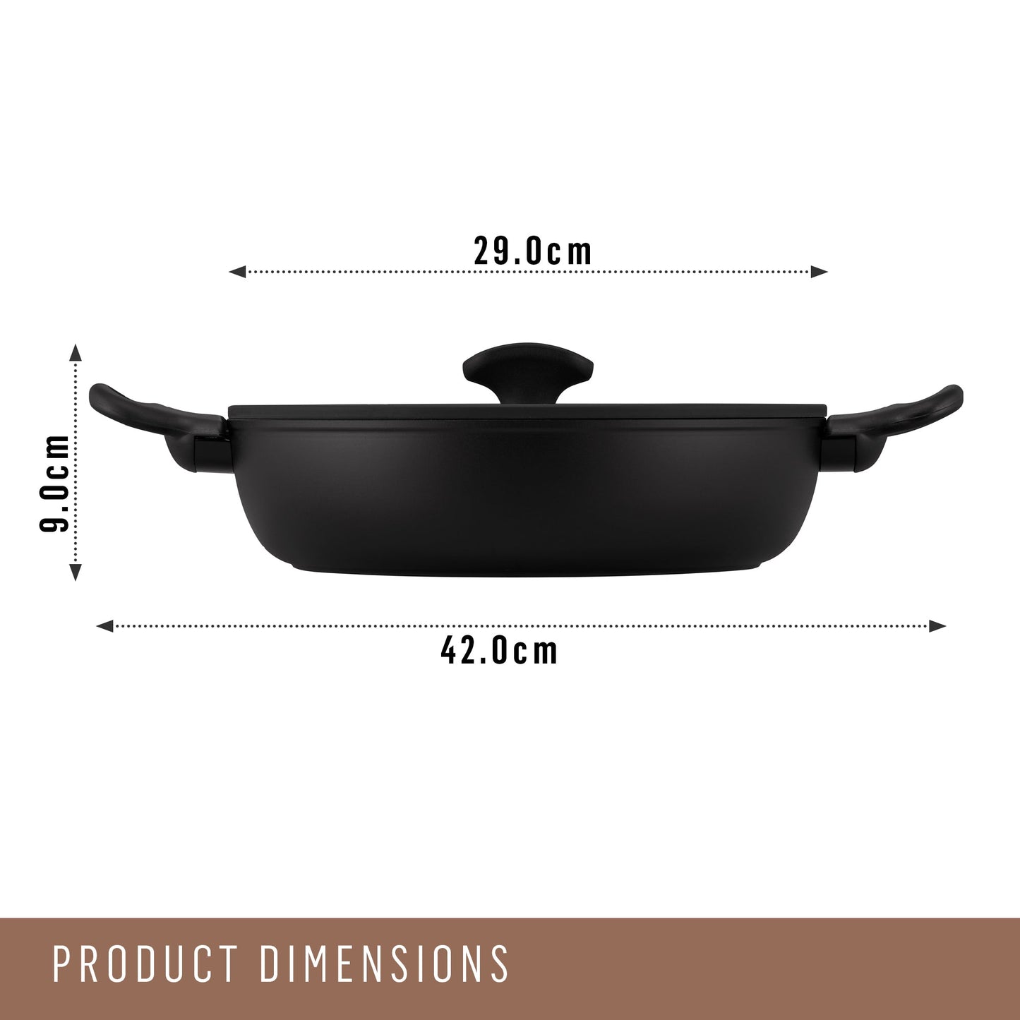 Full display view: For braising and one-pot meals – ceramic nonstick coated aluminium – Essteele Per Domani Ceramic Induction Covered Sautéuse 28cm/4L