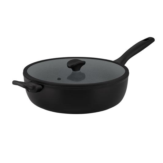 For braising and one-pot meals – ceramic nonstick coated aluminium – Essteele Per Domani Ceramic Induction Covered Sauté with Helper Handle 30cm/5.5L