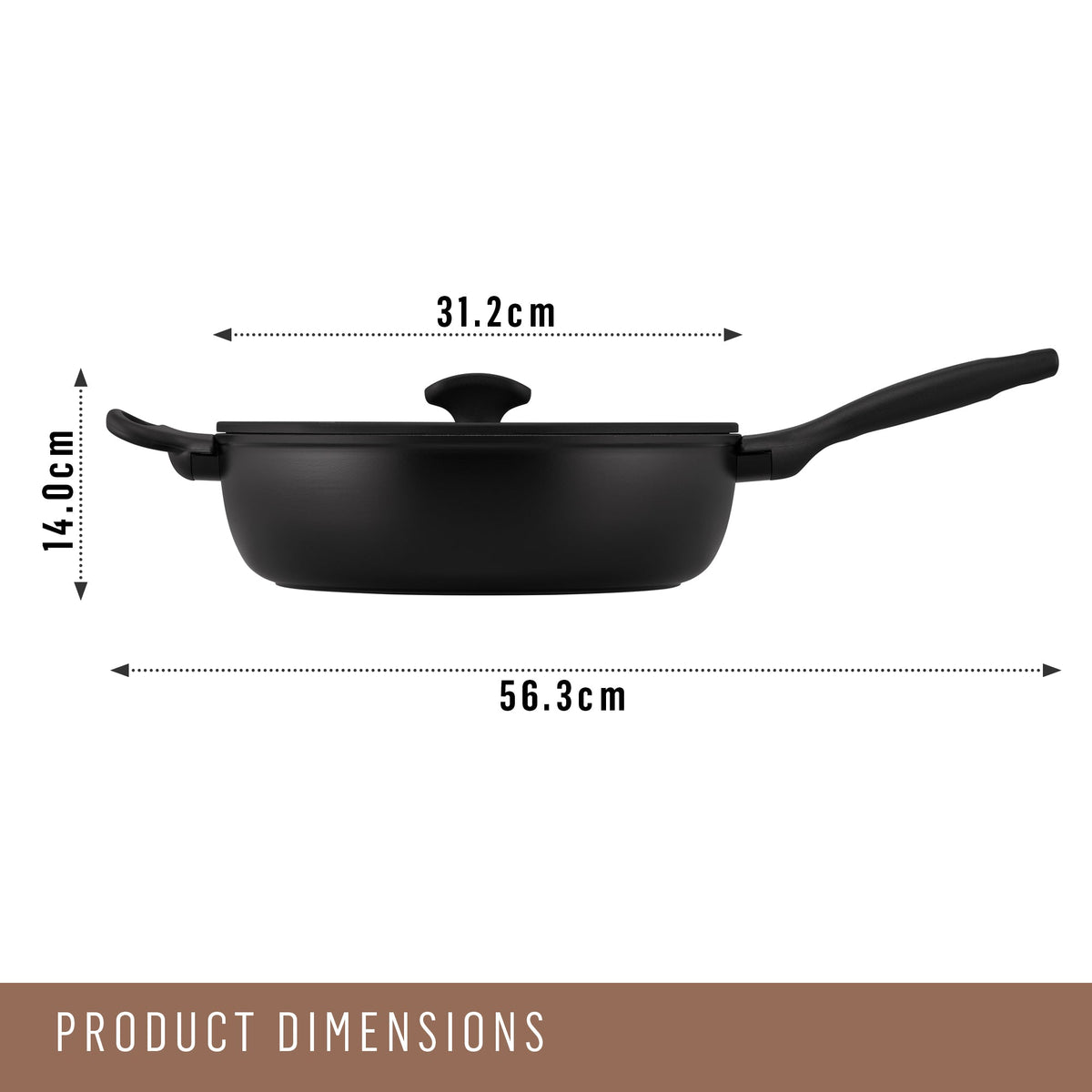 For braising and one-pot meals – ceramic nonstick coated aluminium – Essteele Per Domani Ceramic Induction Covered Sauté with Helper Handle 30cm/5.5L