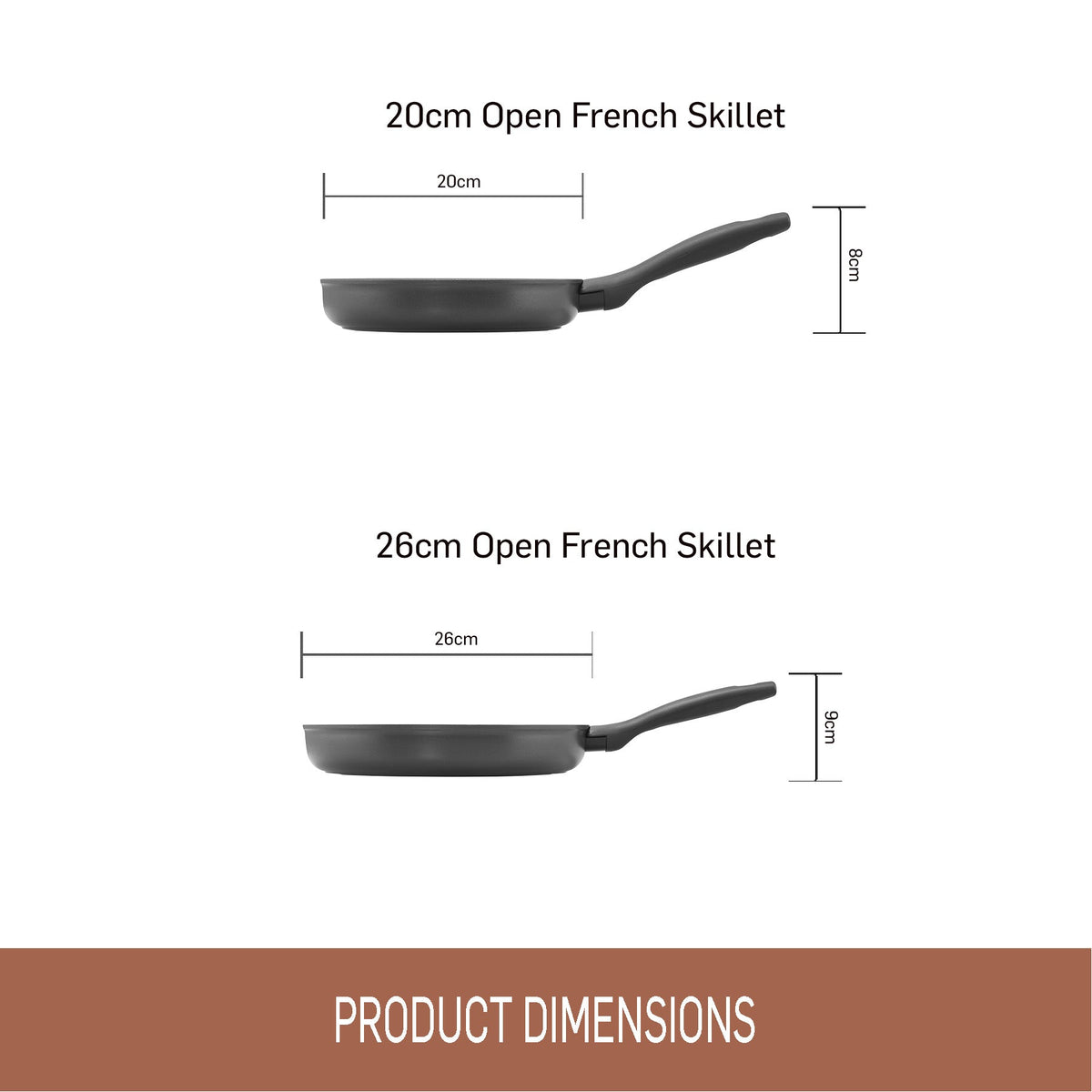 For searing, frying and everyday cooking – ceramic nonstick coated aluminium – Essteele Per Domani Ceramic Induction Open French Skillet Twin Pack 20/26cm