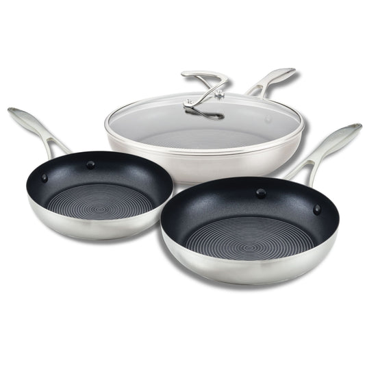 Circulon S-Series Nonstick Stainless Steel Induction Frypan Triple Pack 20/26/30cm