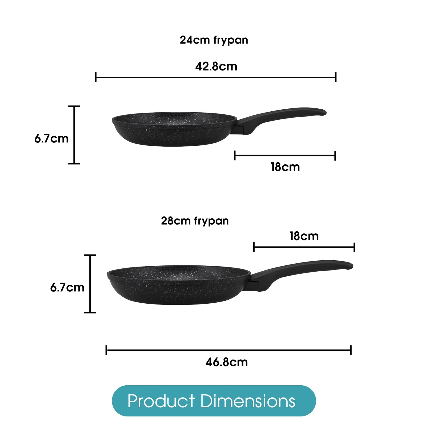 RACO Stoneforge Nonstick Induction Frypan Twin Pack 24cm & 28cm