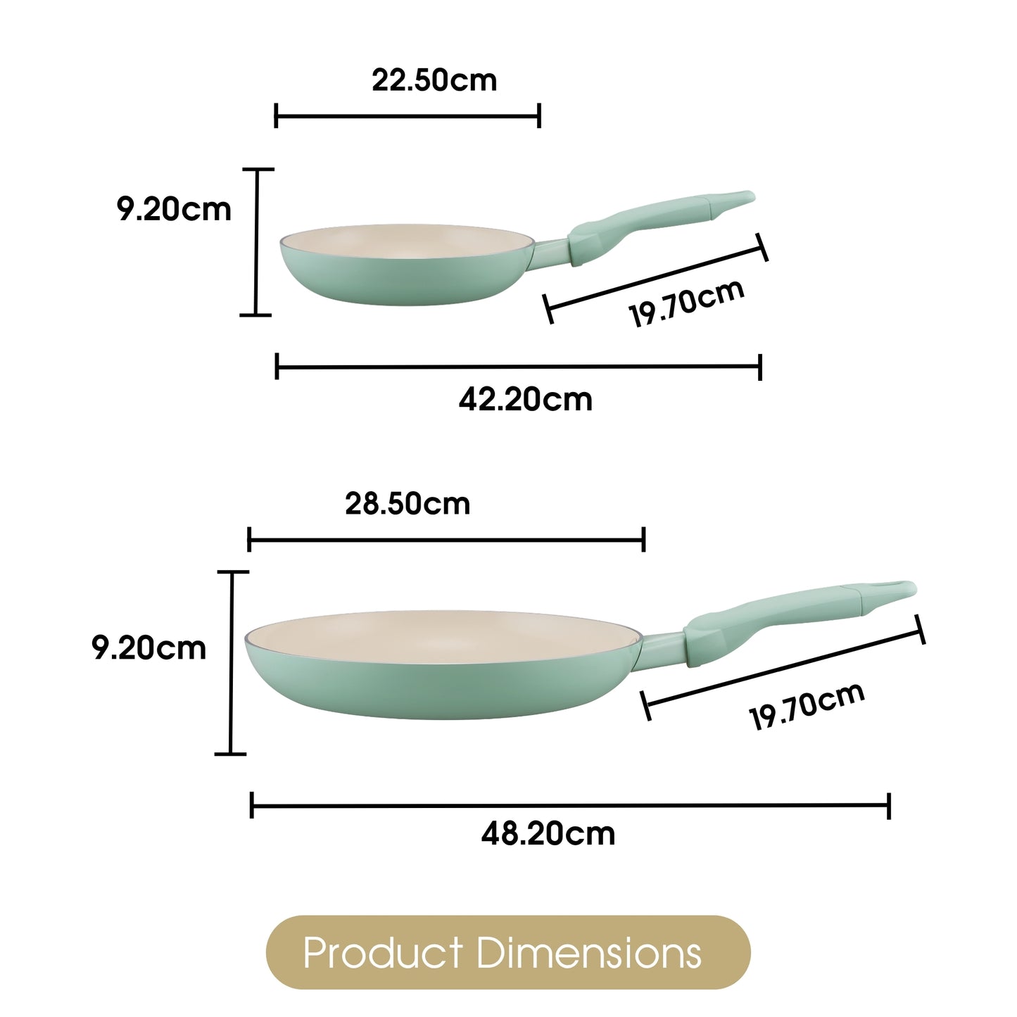 RACO SmartStart Ceramic Nonstick Induction Twin Pack Frypans 22/28cm Lichen