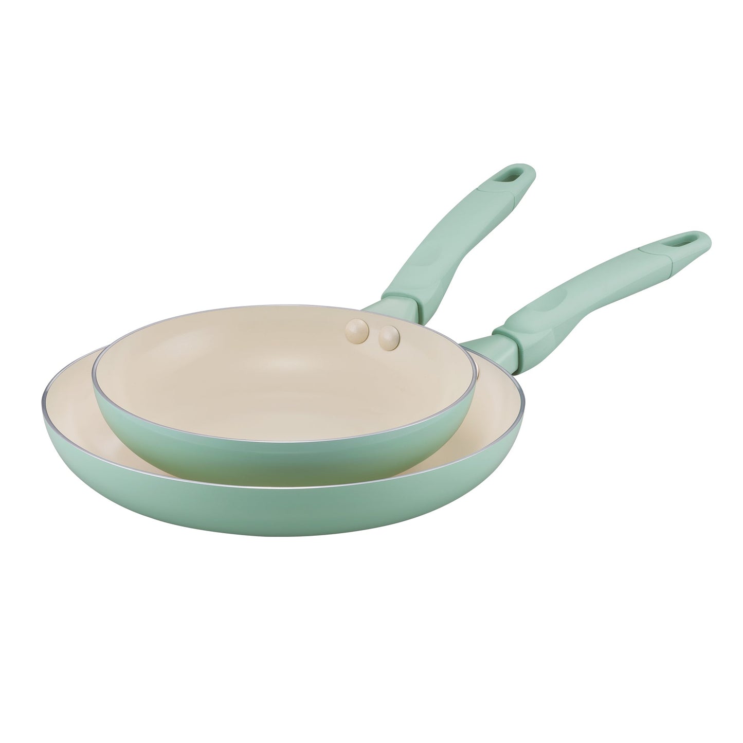 RACO SmartStart Ceramic Nonstick Induction Twin Pack Frypans 22cm/28cm Lichen