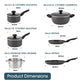 RACO SmartStart Ceramic Nonstick Induction 6 Piece Cookware Set With Pan Protectors Grey