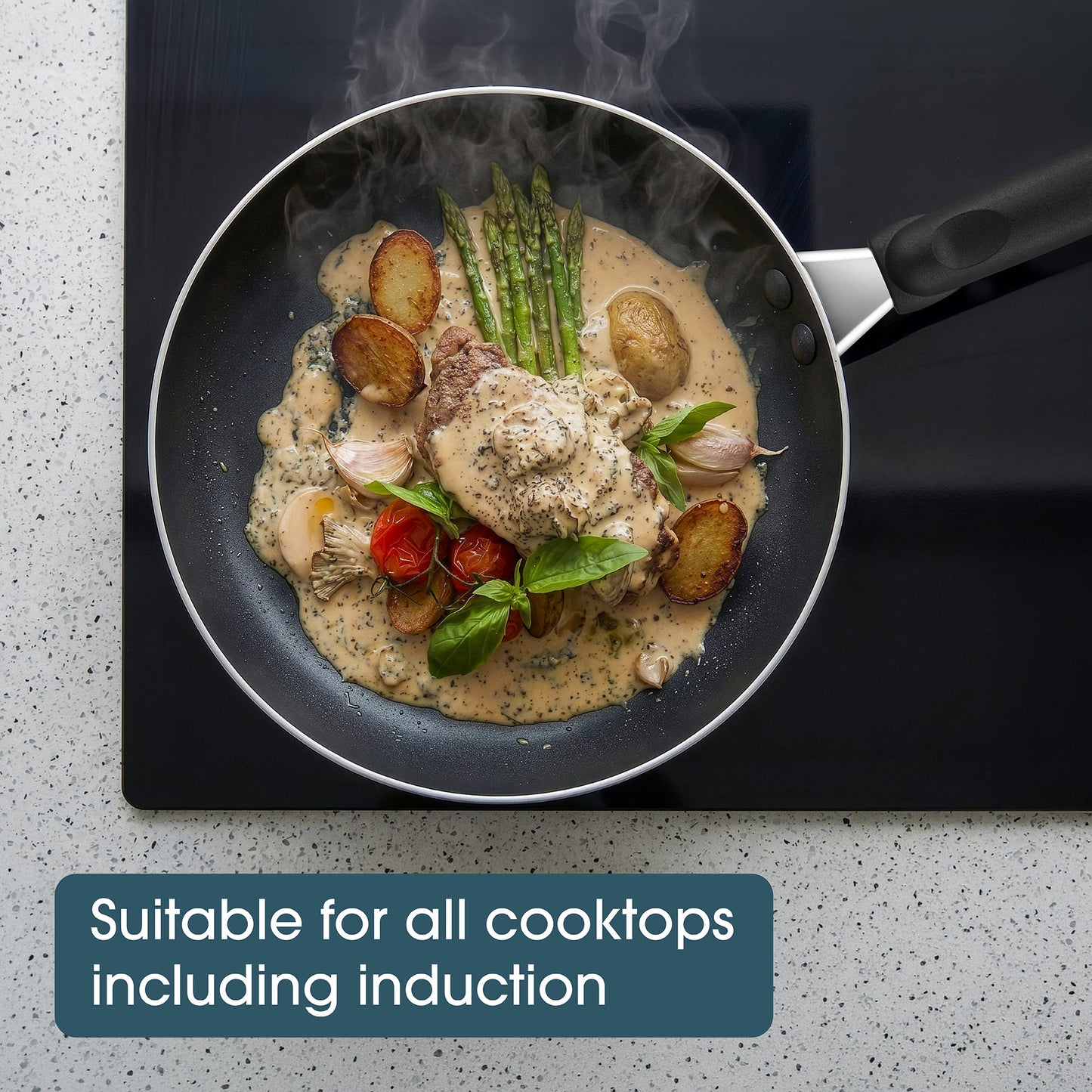 RACO SmartStart Duo Stainless Steel and Ceramic Induction 7 Piece Cookware Set