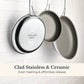 Close-up finish detail: for searing, frying and everyday cooking – stainless steel – Anolon EverLast Ceramic Stainless Steel Induction Open Frypan 21.5cm
