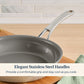 Size and scale view: for searing, frying and everyday cooking – stainless steel – Anolon EverLast Ceramic Stainless Steel Induction Open Frypan 21.5cm