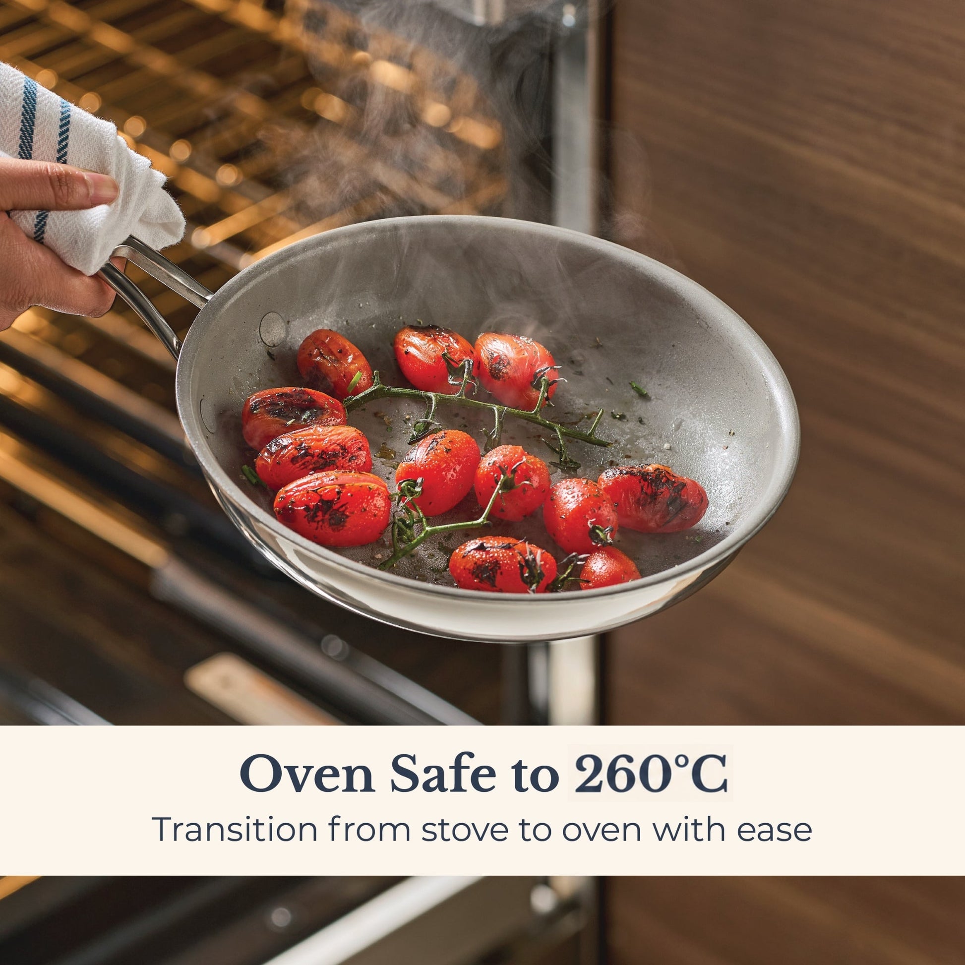 Product detail view: for searing, frying and everyday cooking – stainless steel – Anolon EverLast Ceramic Stainless Steel Induction Open Frypan 21.5cm
