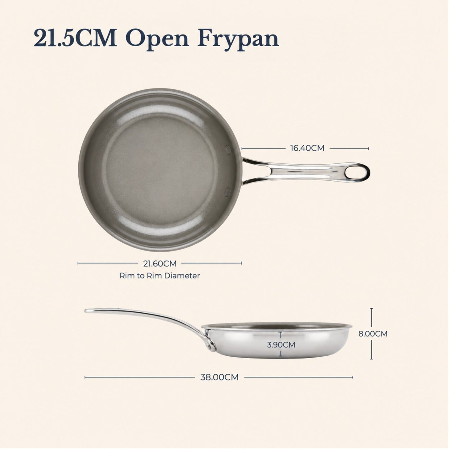 Additional angle: for searing, frying and everyday cooking – stainless steel – Anolon EverLast Ceramic Stainless Steel Induction Open Frypan 21.5cm