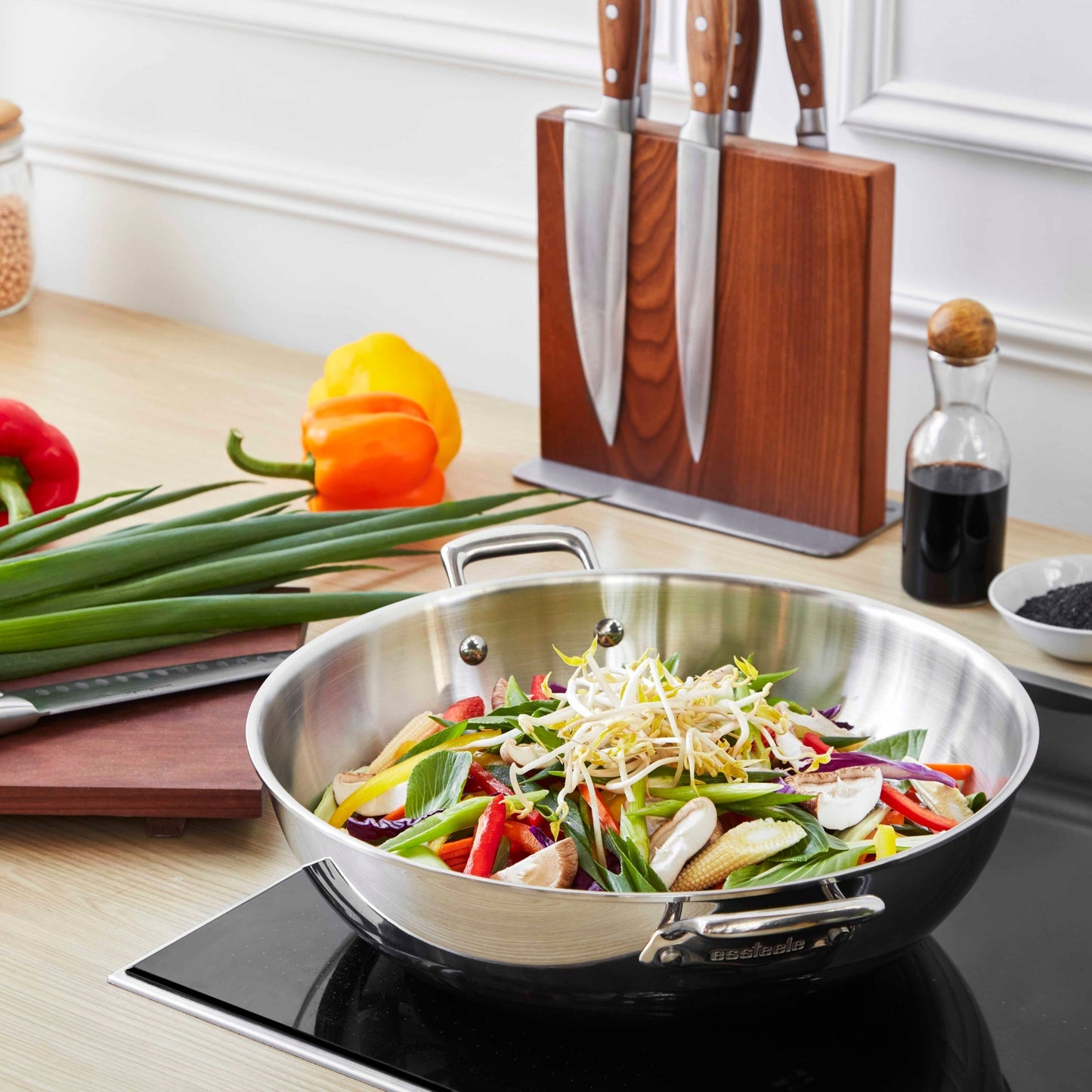 Essteele Eternità Stainless Steel Induction Open Wok 34cm