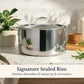 Styled lifestyle shot: for soups, stocks and pasta – tri-ply clad stainless steel – Anolon EverLast Tri-Ply Clad Stainless Steel Induction Covered Stockpot...
