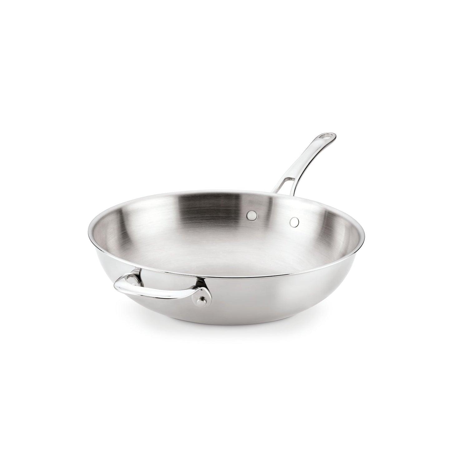 For stir-frying and wok-style cooking – tri-ply clad stainless steel – Anolon EverLast Tri-Ply Clad Stainless Steel Induction Open Stir-Fry with Helper...