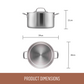 Essteele Eternità Clad Stainless Steel Induction Covered Stockpot 30cm/11.3L