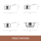 Essteele Eternità Clad Stainless Steel Induction 4 Piece Cookware Set