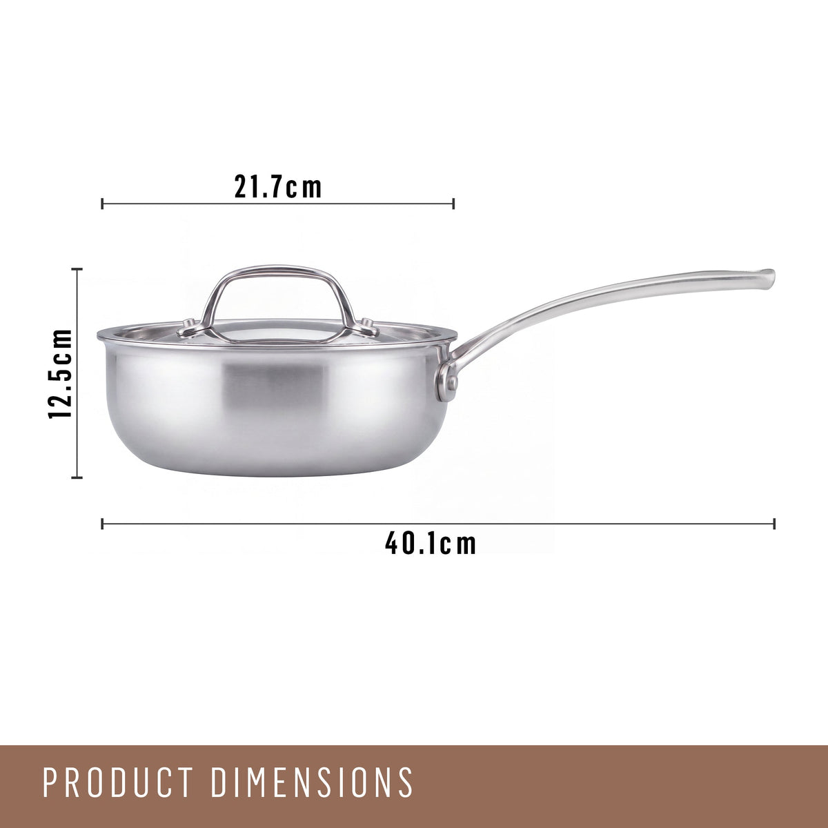 Essteele Eternità Stainless Steel 3 Piece Cookware Set Silver