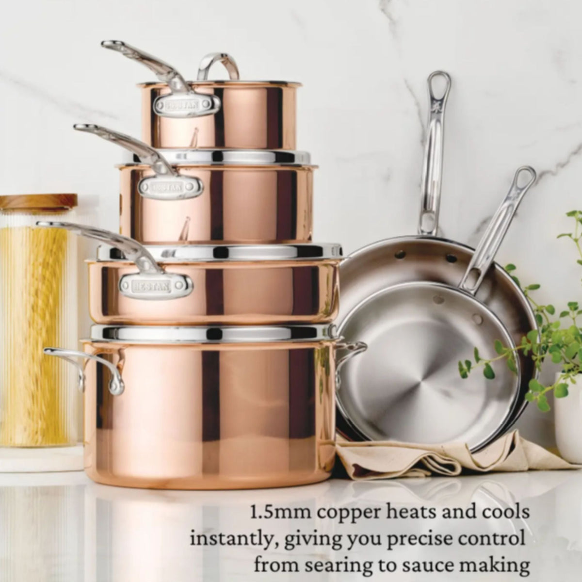 Product detail view: a complete copper kitchen – copper clad stainless steel – Hestan CopperBond Aura Copper Clad 10...