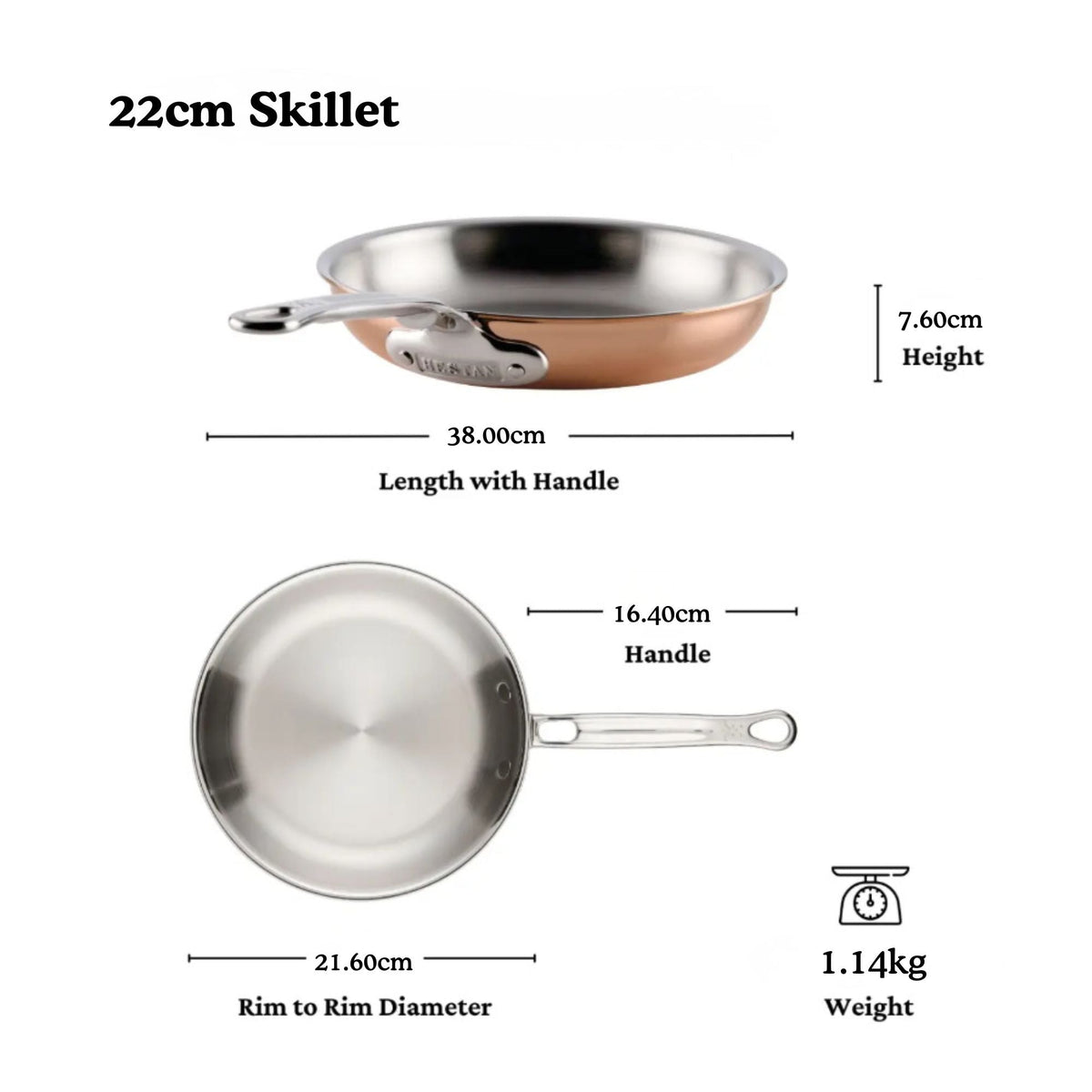 Styled lifestyle shot: a complete copper kitchen – copper clad stainless steel – Hestan CopperBond Aura Copper Clad 10...