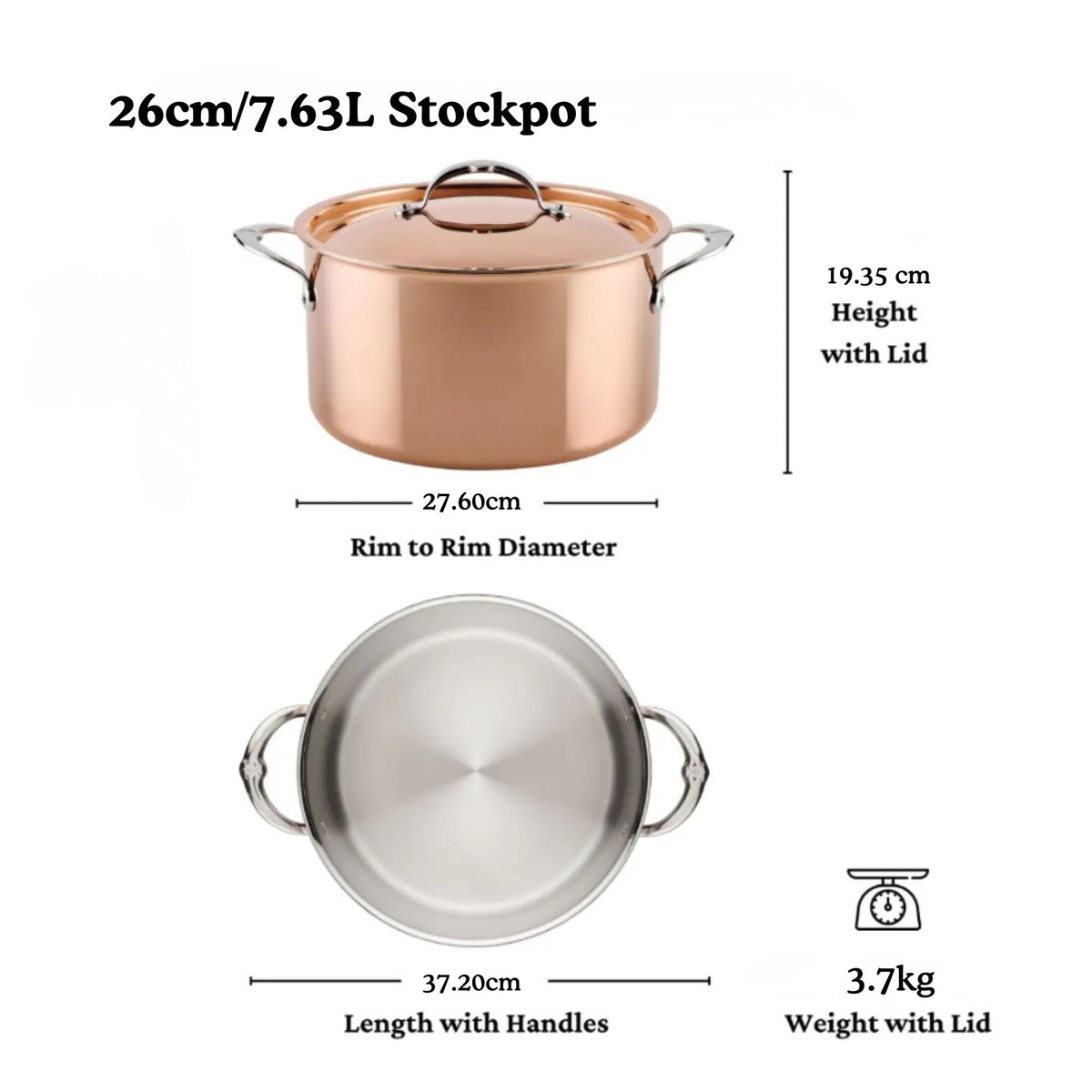 Product detail view: a complete copper kitchen – copper clad stainless steel – Hestan CopperBond Aura Copper Clad 10...