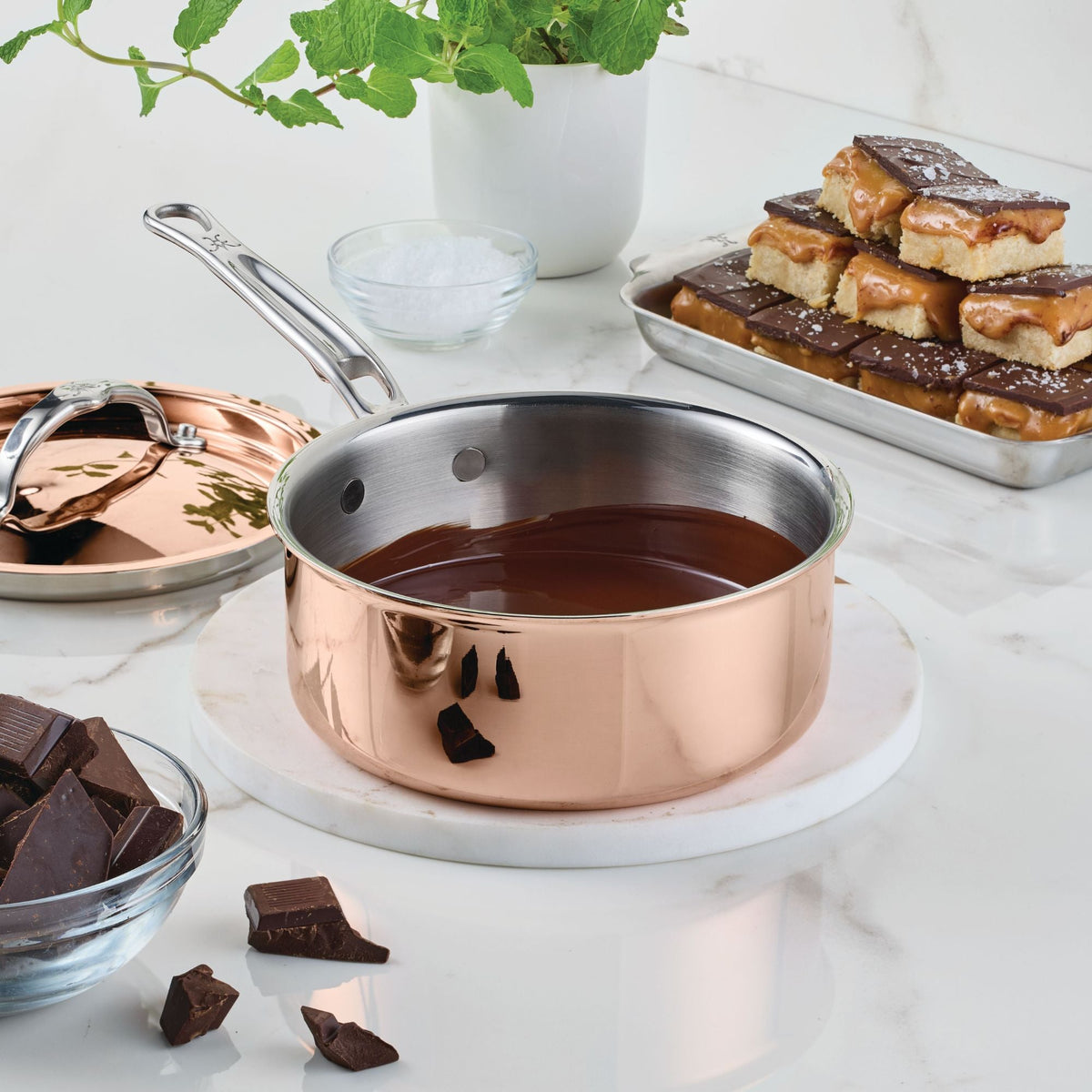 Product detail view: for sauces, reductions and grains – copper clad stainless steel – Hestan CopperBond Aura Copper Clad...
