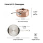Styled lifestyle shot: for sauces, reductions and grains – copper clad stainless steel – Hestan CopperBond Aura Copper...