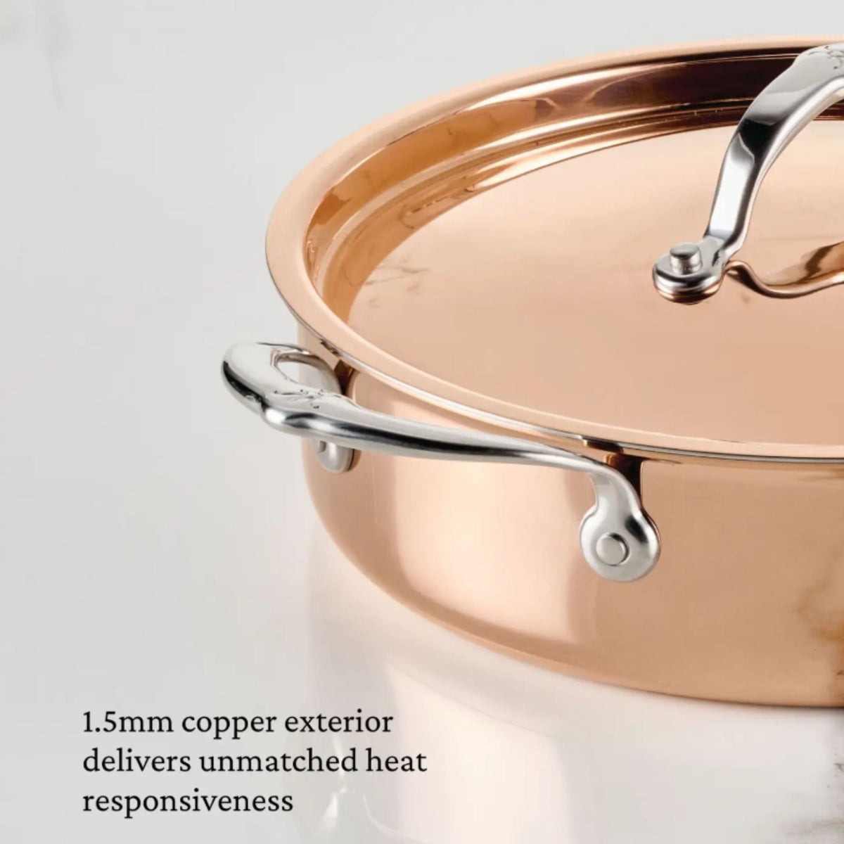 Additional angle: for braising and layered cooking – copper clad stainless steel – Hestan CopperBond Aura Copper Clad...