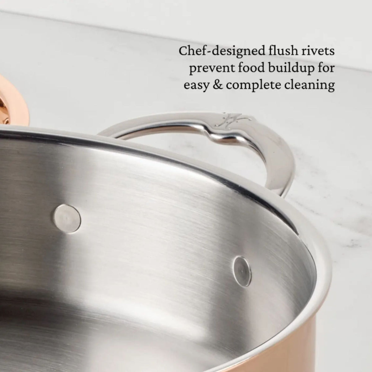 Full display view: for braising and layered cooking – copper clad stainless steel – Hestan CopperBond Aura Copper Clad...