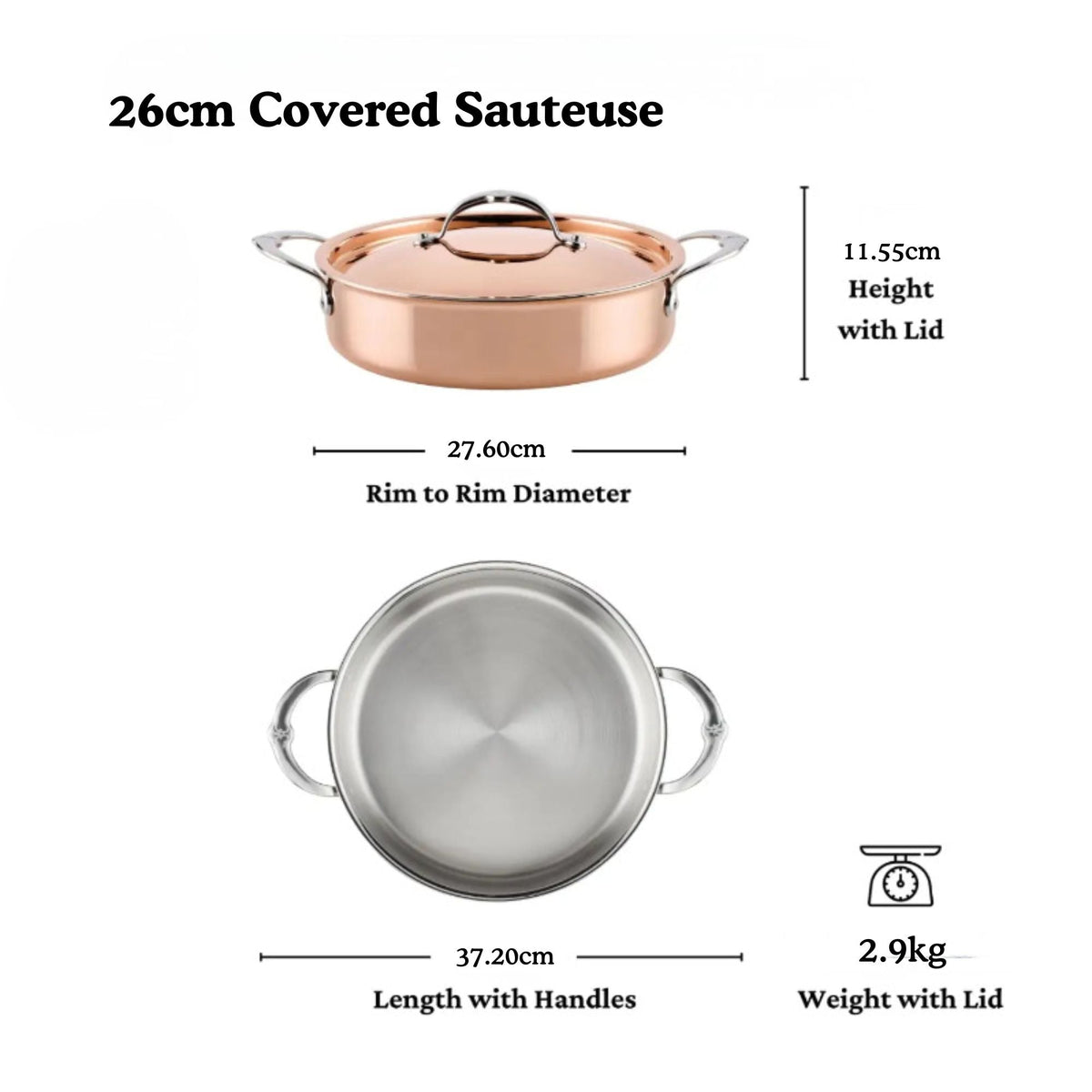 Additional angle: for braising and layered cooking – copper clad stainless steel – Hestan CopperBond Aura Copper Clad...