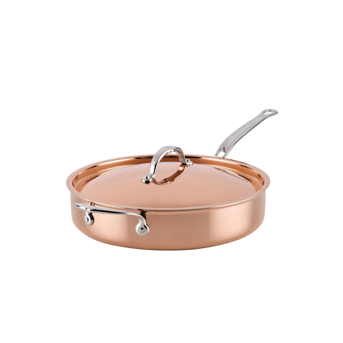For searing, sautéing and braising – copper clad stainless steel – Hestan CopperBond Aura Copper Clad Covered Saute Pan...