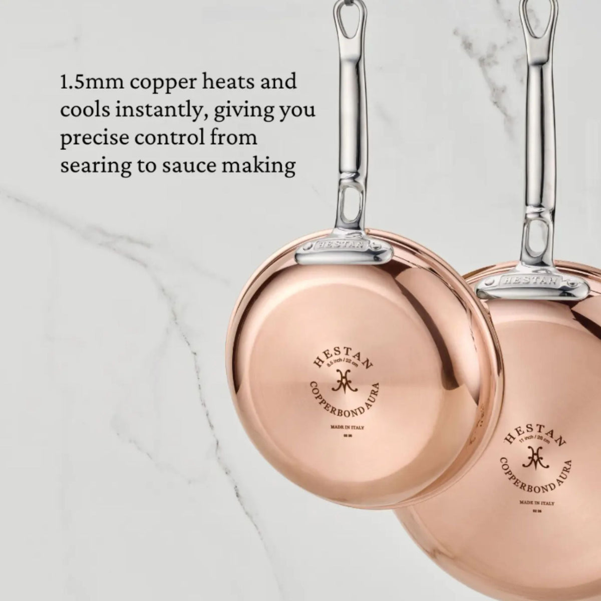 Additional angle: for searing and pan sauces – copper clad stainless steel – Hestan CopperBond Aura Copper Clad Open...