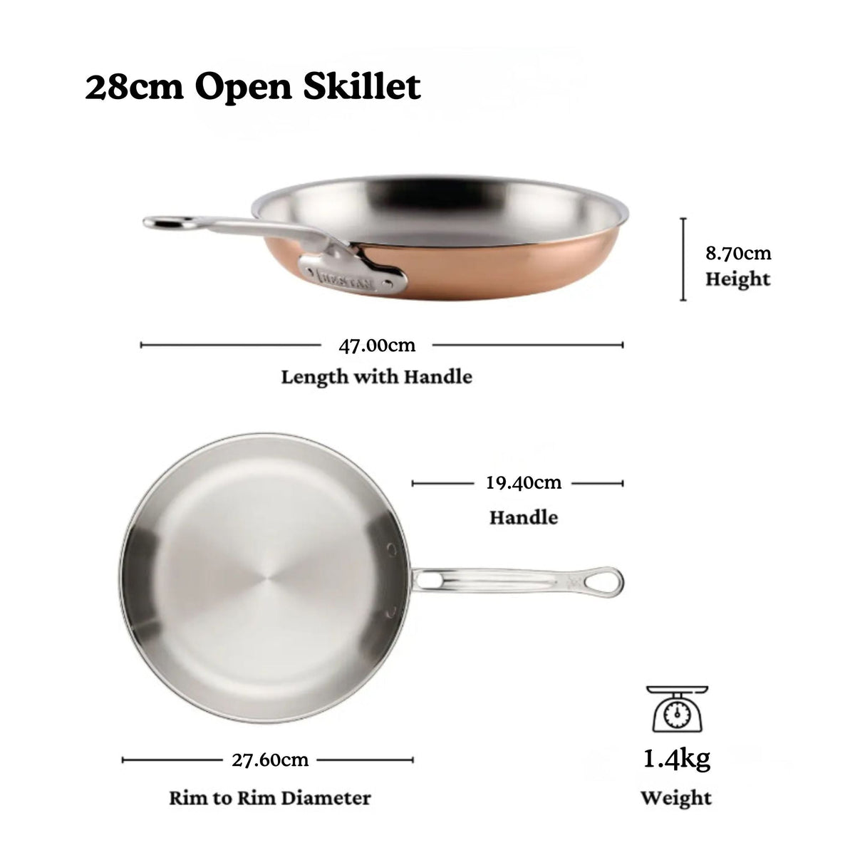 Styled lifestyle shot: for searing and pan sauces – copper clad stainless steel – Hestan CopperBond Aura Copper Clad Open...