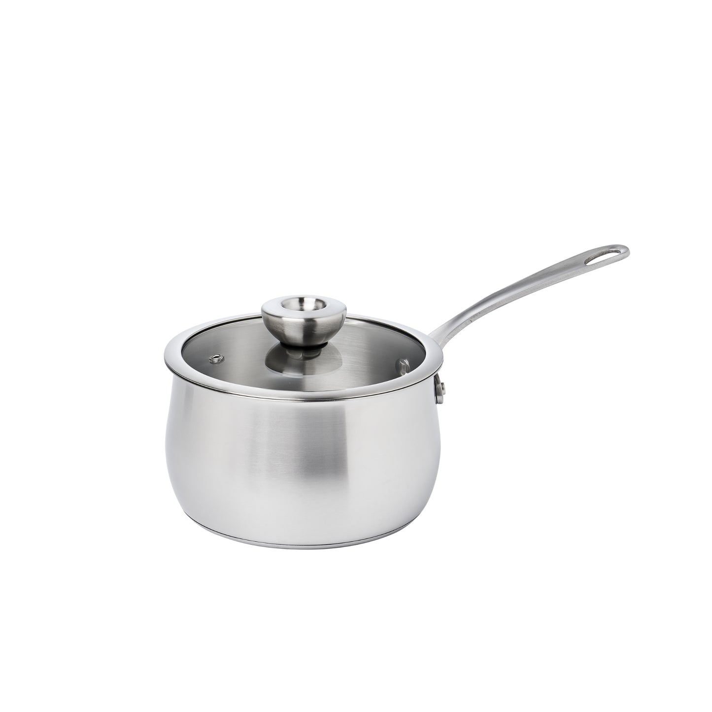 Meyer White Steel Stainless Steel Induction Saucepan With Glass Lid 18cm