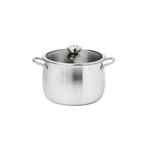 Meyer White Steel Stainless Steel Induction Stockpot With Glass Lid  24cm