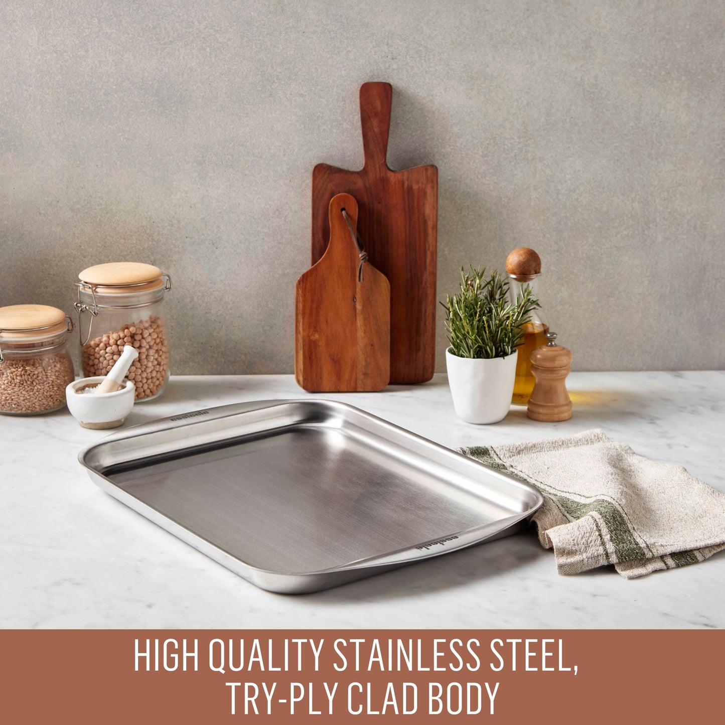 Essteele Clad Ovenware Stainless Steel Baking Sheet 30cm x 38cm x 2.5cm