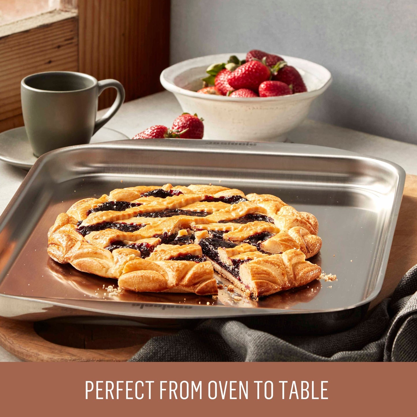 Essteele Clad Ovenware Stainless Steel Baking Sheet 30cm x 38cm x 2.5cm