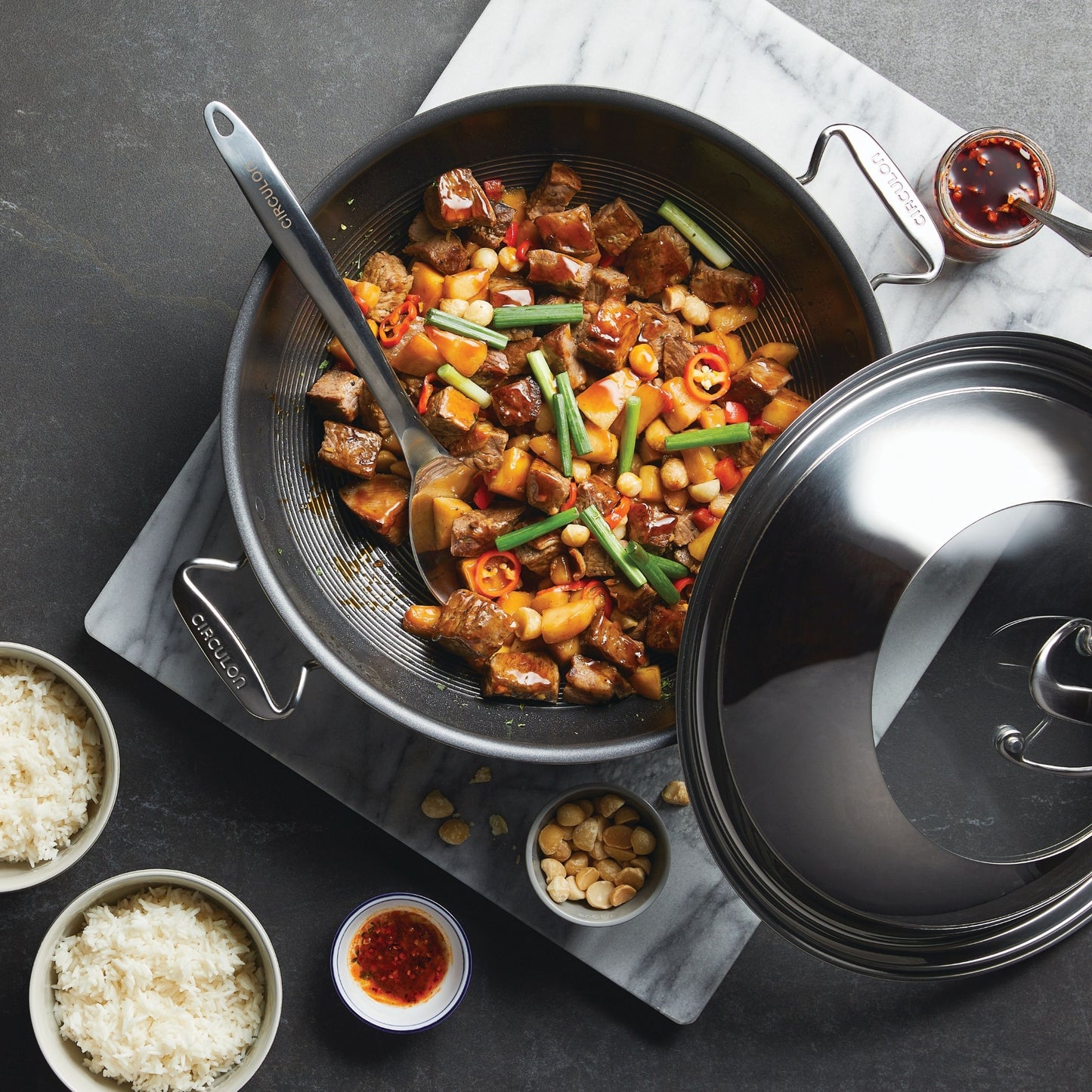 Circulon C-Series Hybrid Covered Wok 36cm