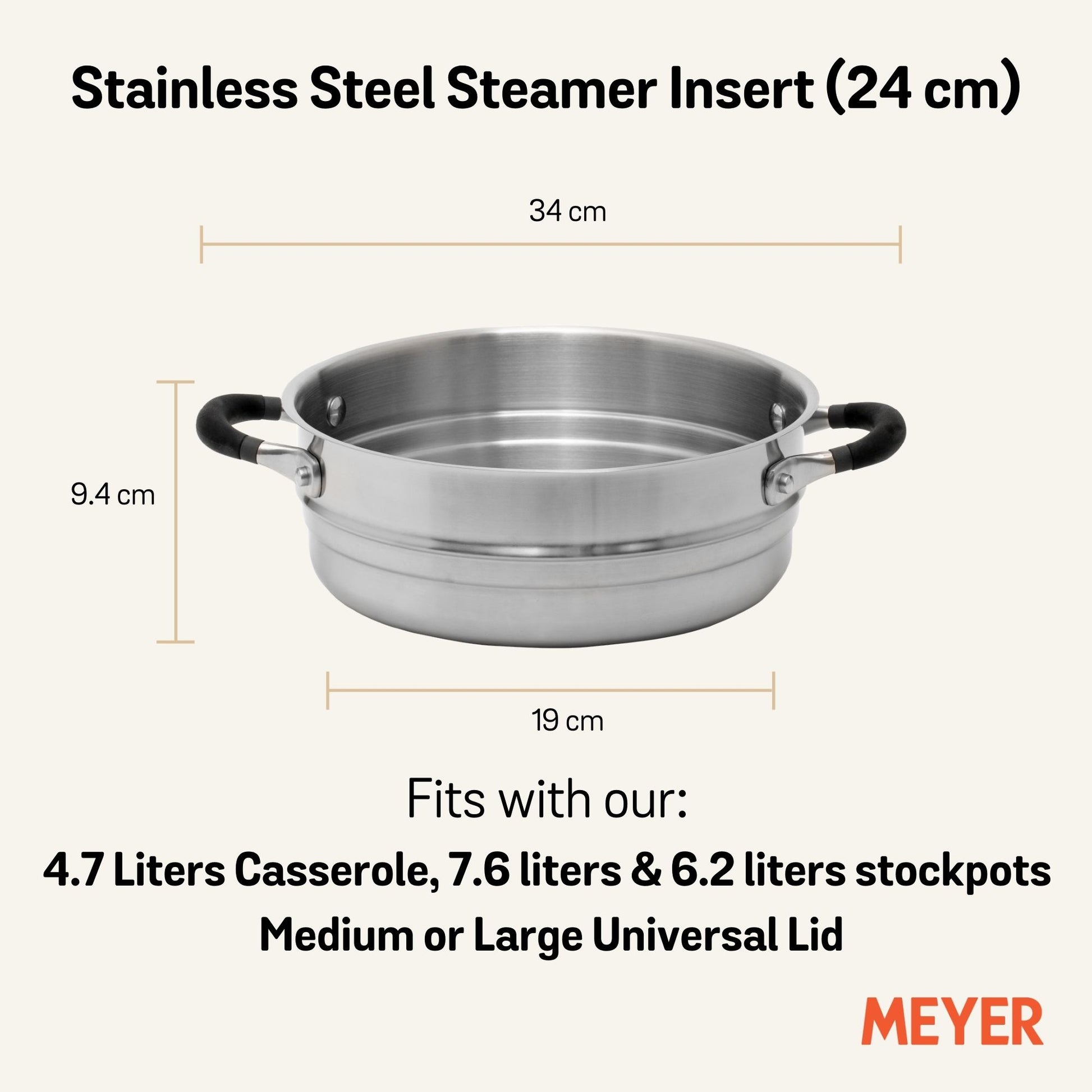 Essteele Stainless Steel Universal Steamer Insert 16/18/20cm
