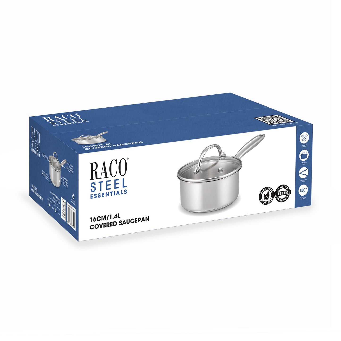 RACO Steel Essentials Stainless Steel Induction Covered Saucepan 16cm/1.4L